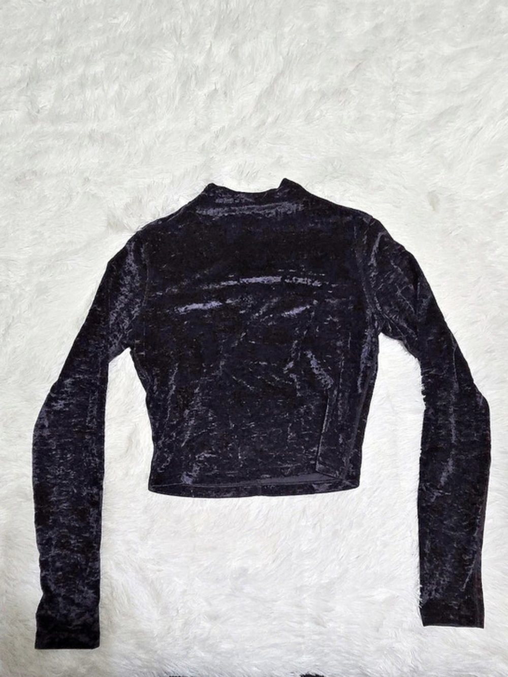 lululemon All Aligned Mock Neck Long Sleeve *Crushed Velvet Black Size 6
